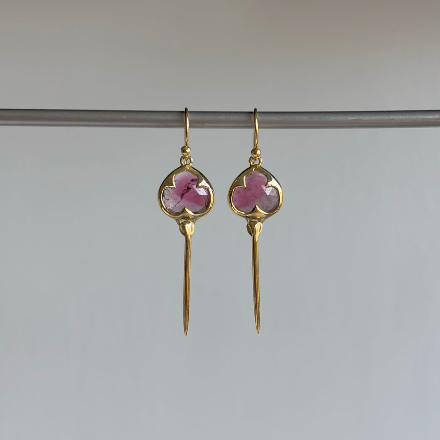 Pink Tourmaline Stingray Earrings
