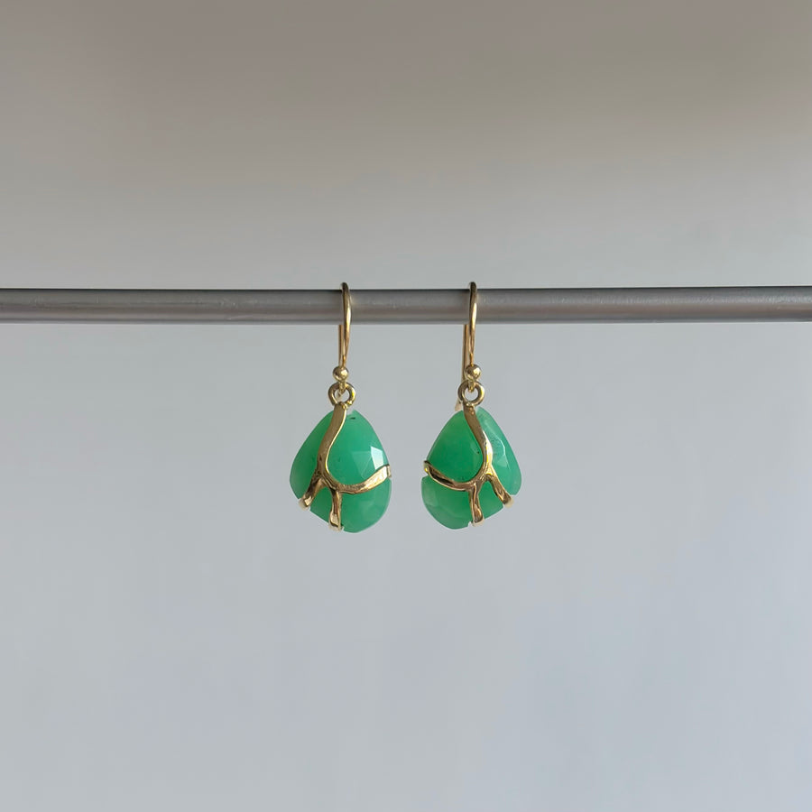 Chrysoprase Butterfly Earrings