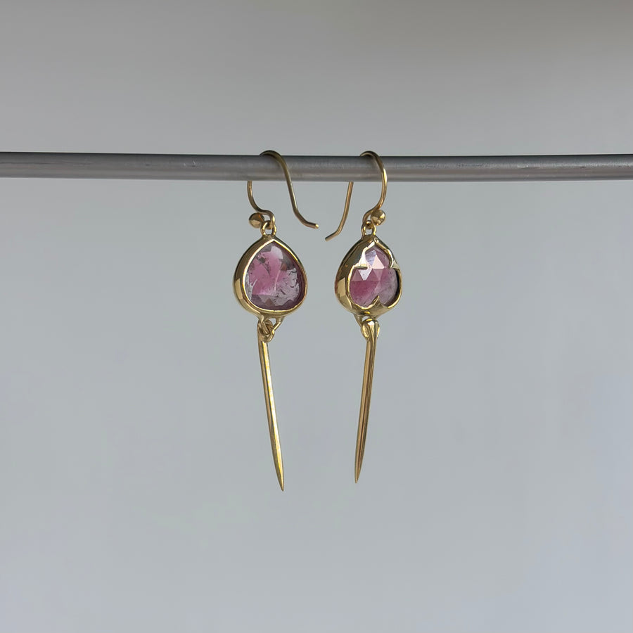 Pink Tourmaline Stingray Earrings