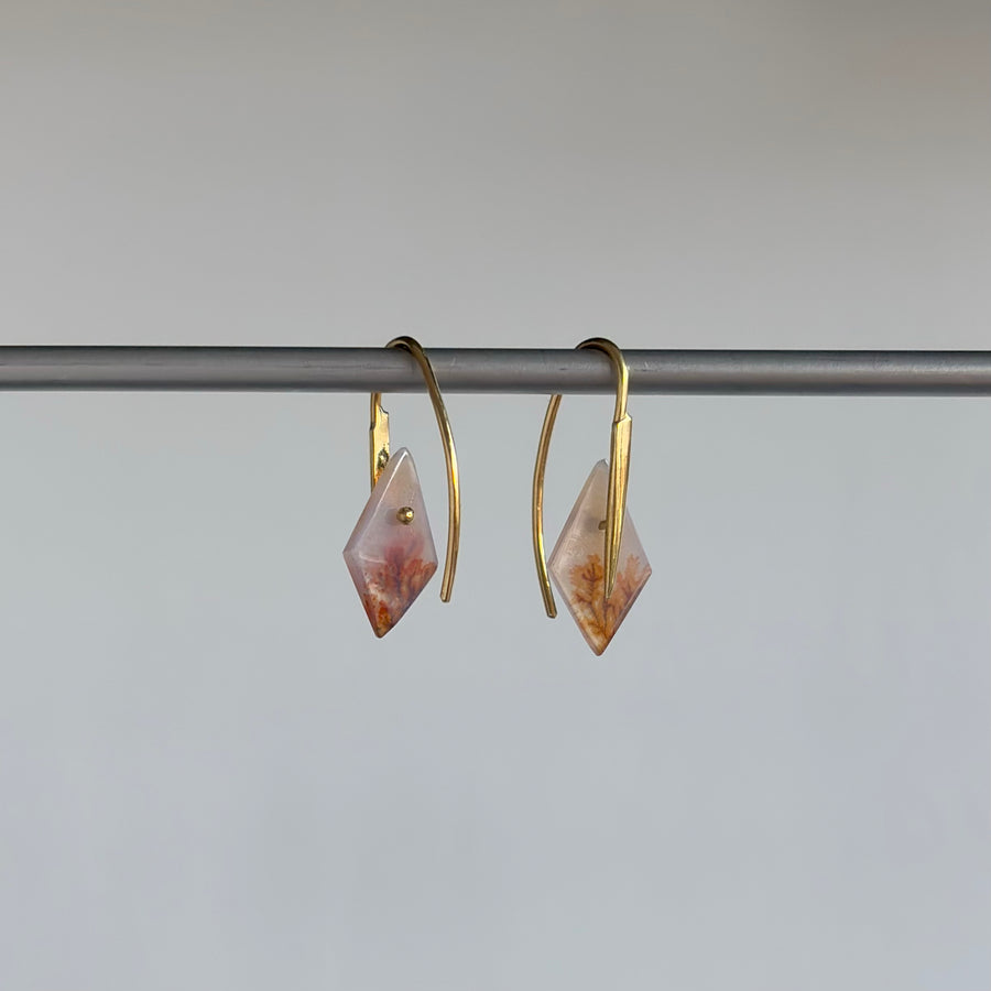 Petite Montana Agate Feather Earrings