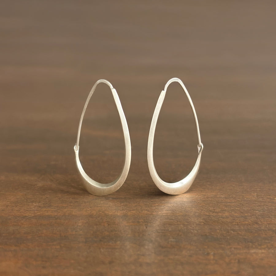 Little Silver Facet Hoop Earrings