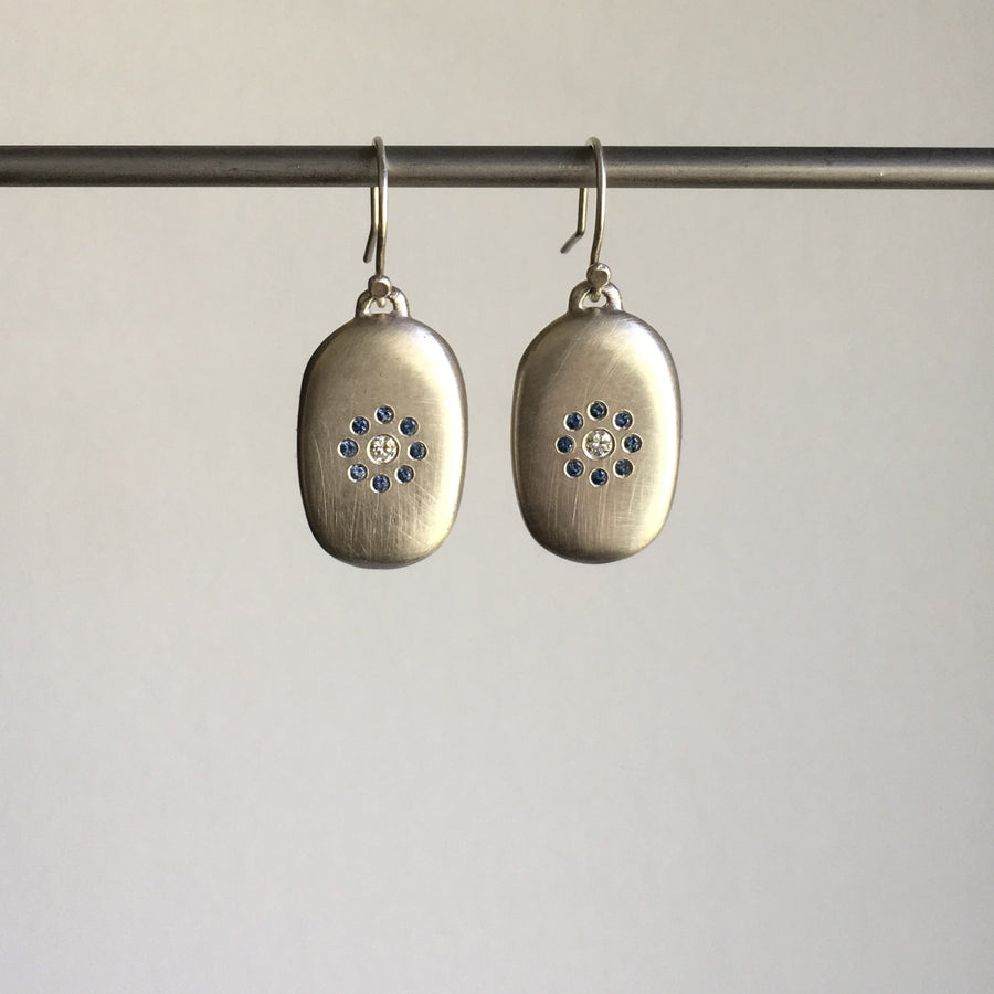 Silver Pebble Drop Earrings