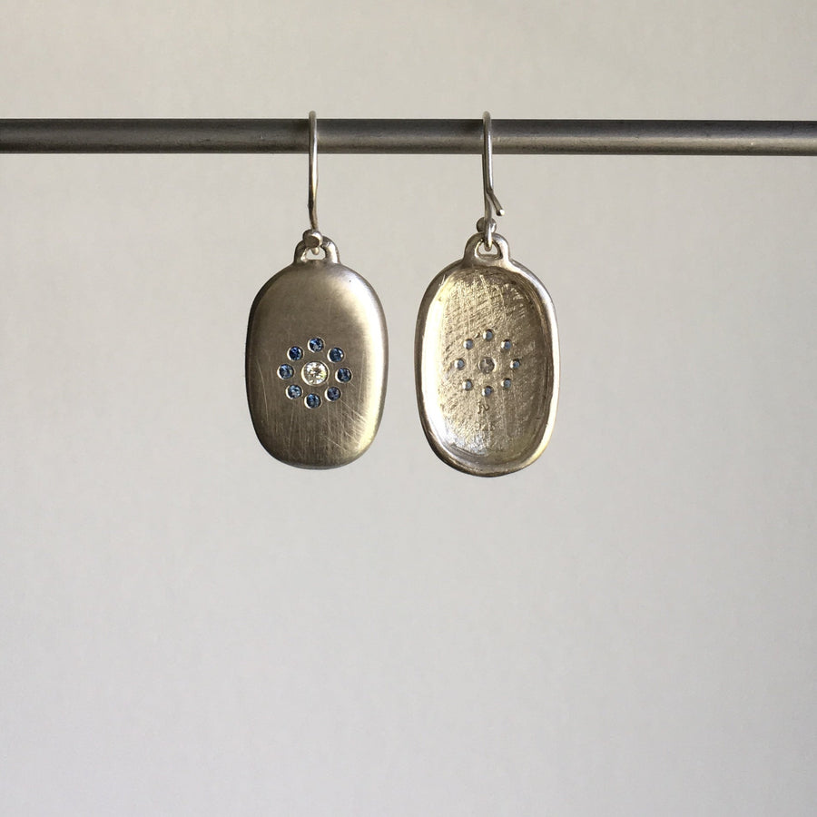 Silver Pebble Drop Earrings
