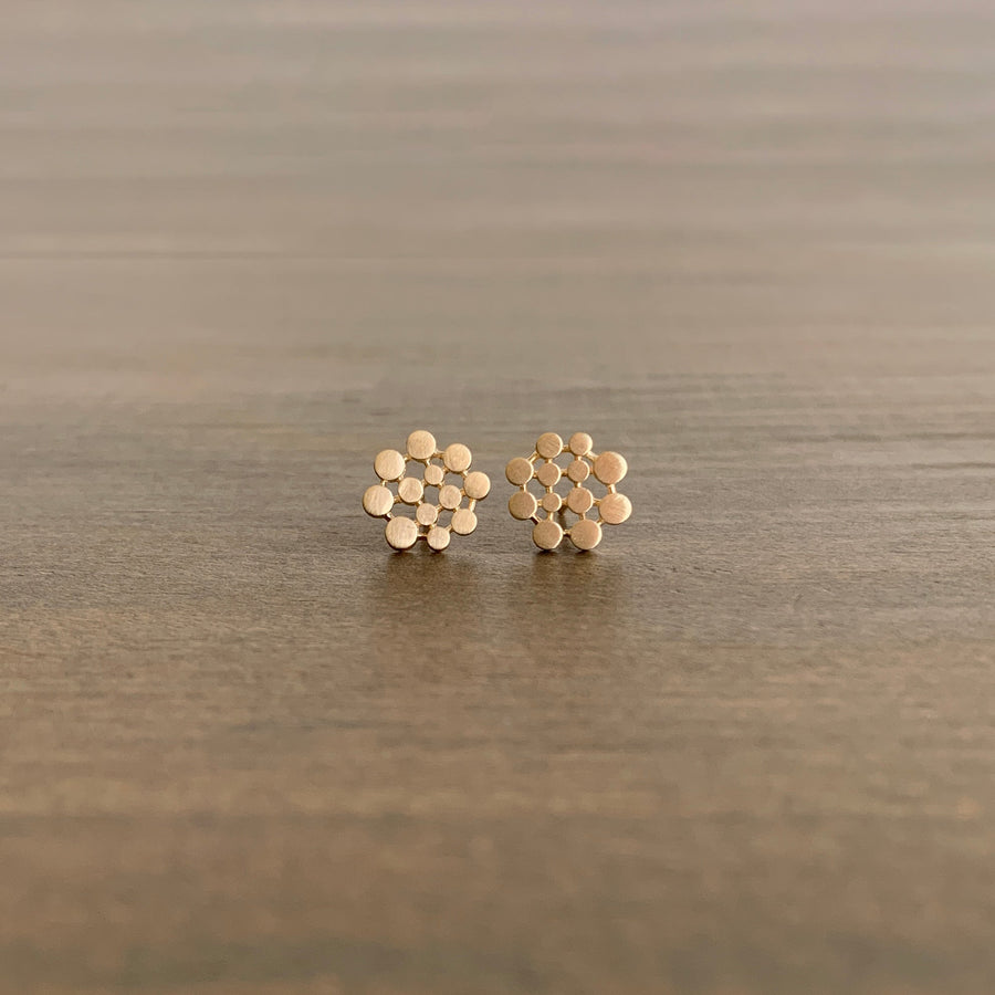 Gold Dotted Stud Earrings