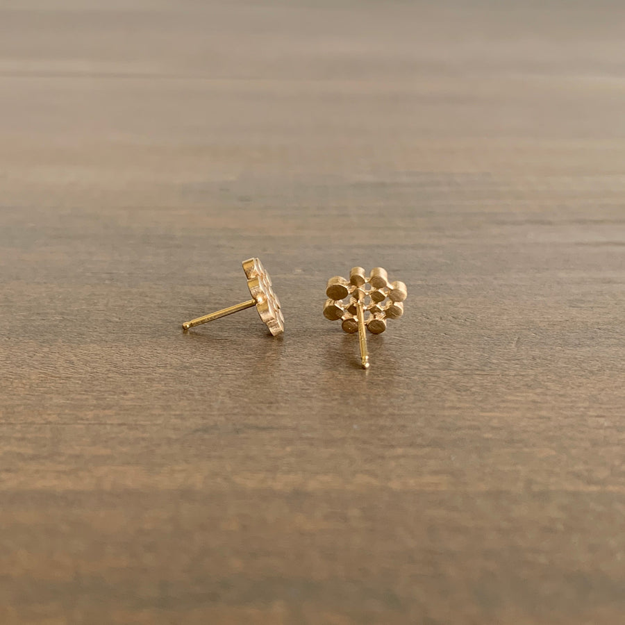 Gold Dotted Stud Earrings