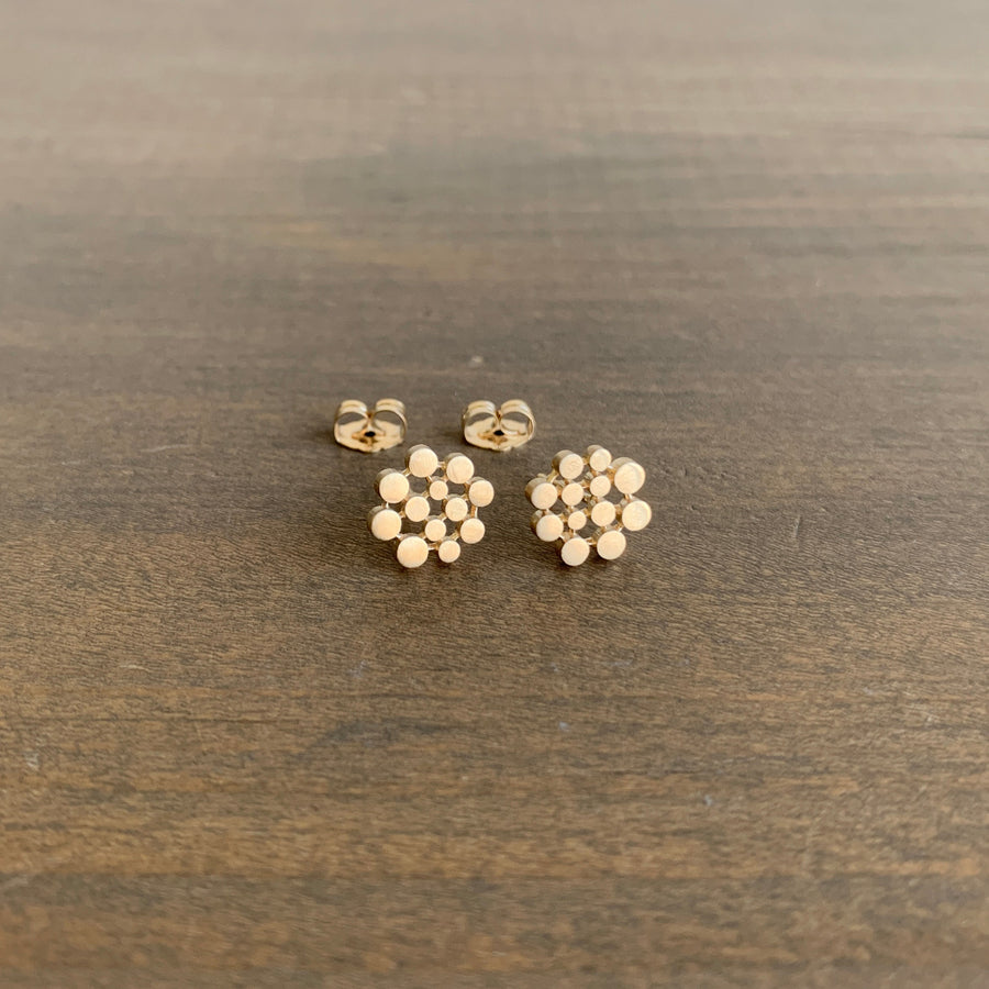 Gold Dotted Stud Earrings