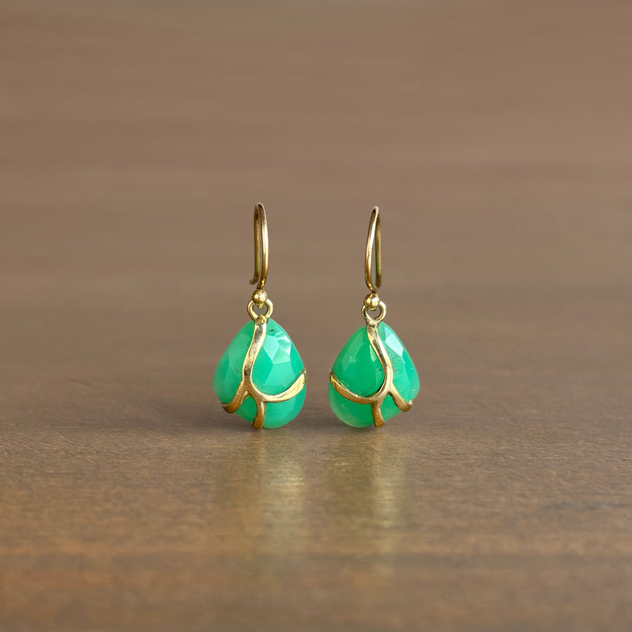 Chrysoprase Butterfly Earrings