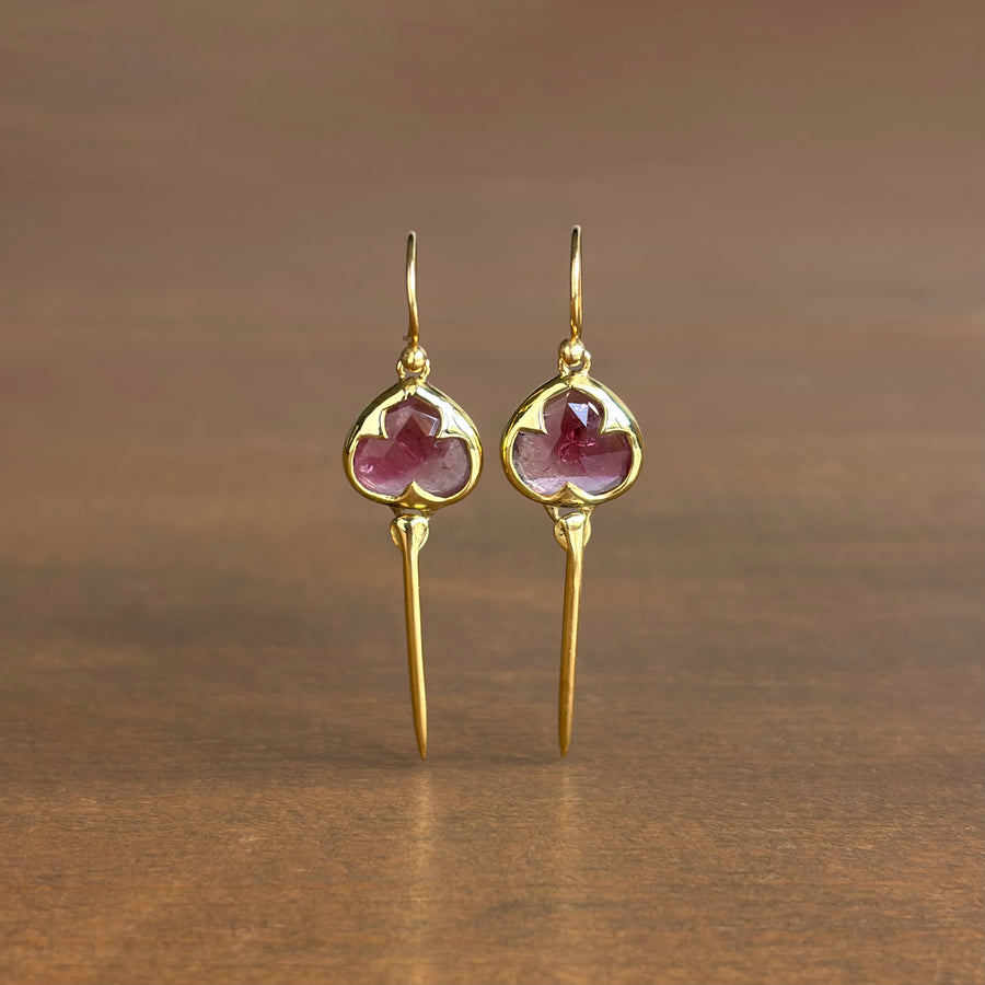Pink Tourmaline Stingray Earrings