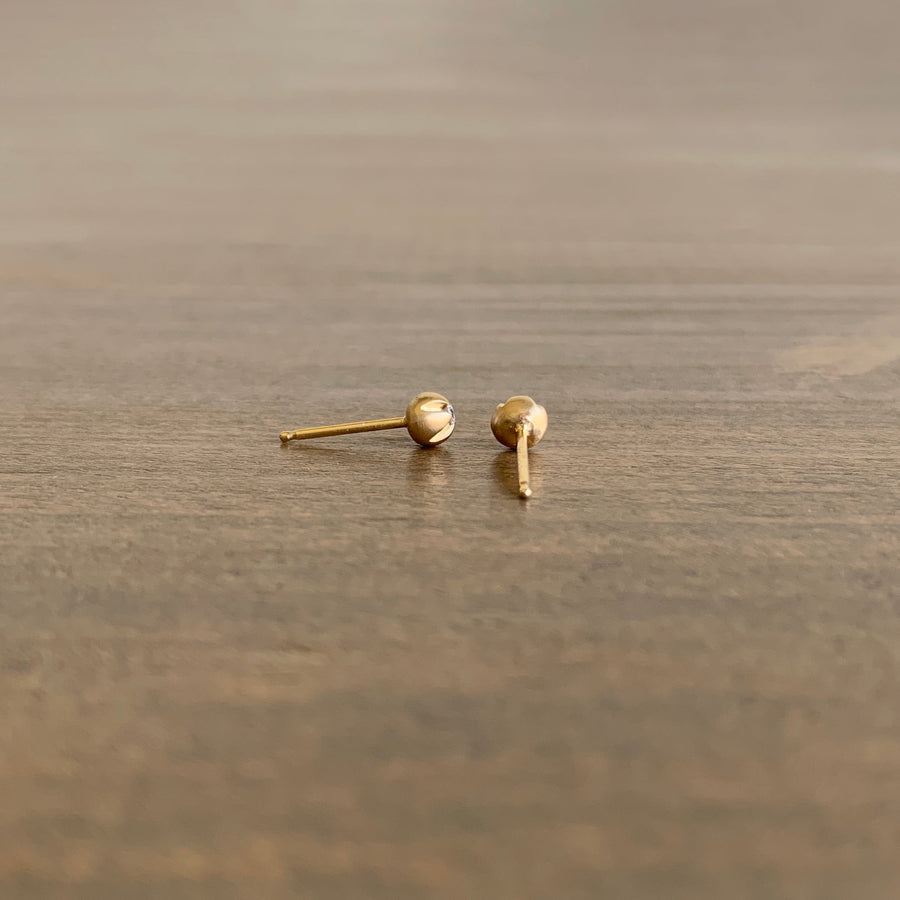 Large Blossom Stud Earrings with White Diamonds