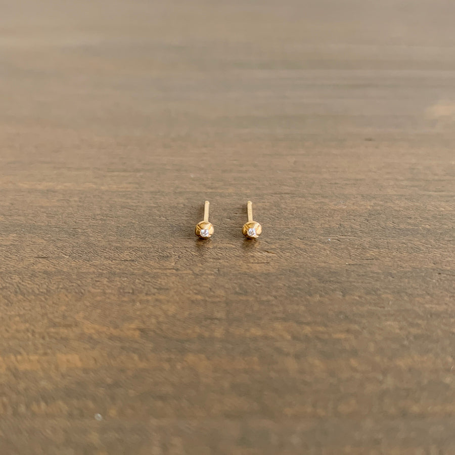 Small Blossom Stud Earrings with Diamonds