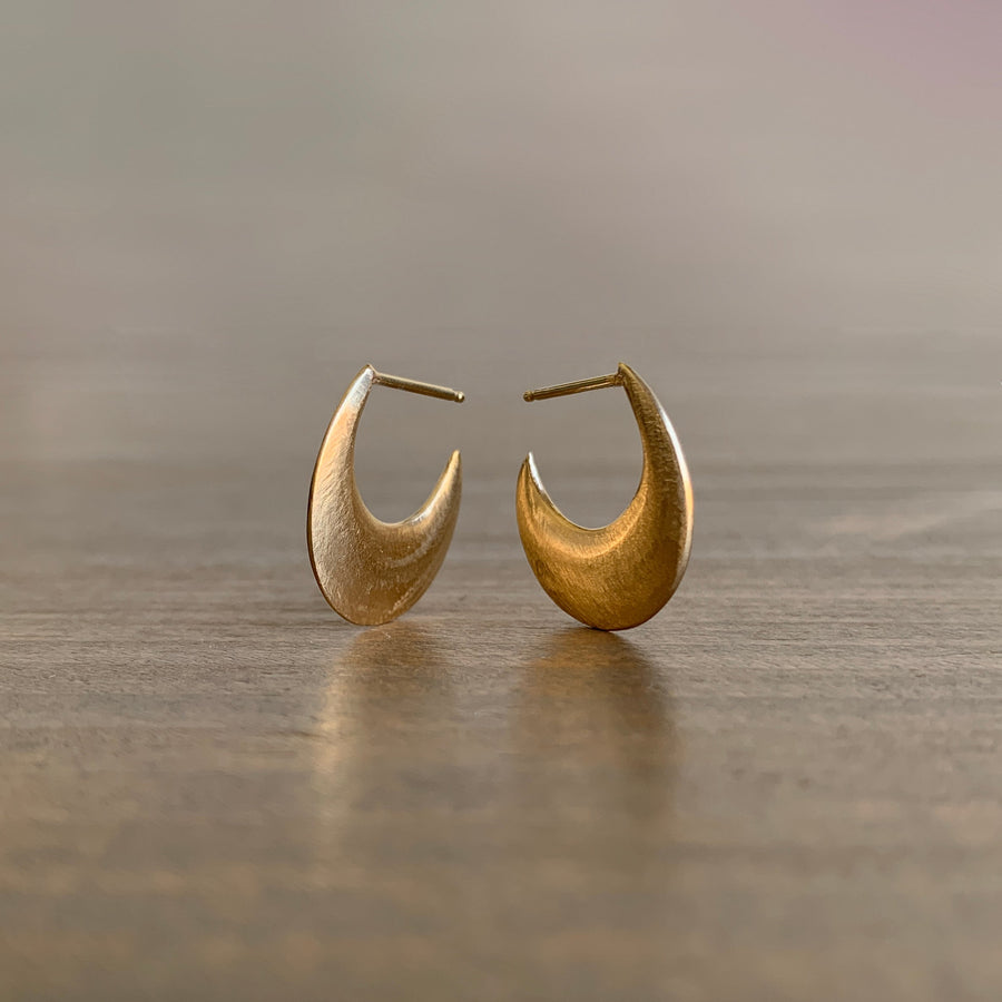Small Gold Crescent Post Earrings