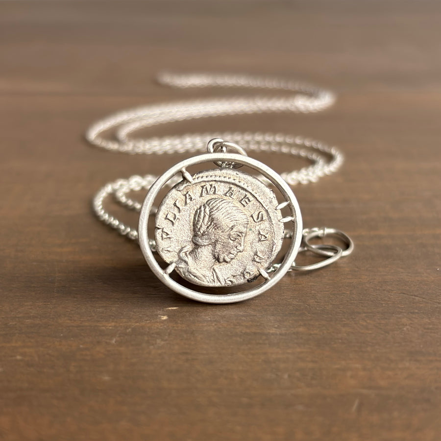 Ancient Empress Julia Maesa Coin Vanity Necklace