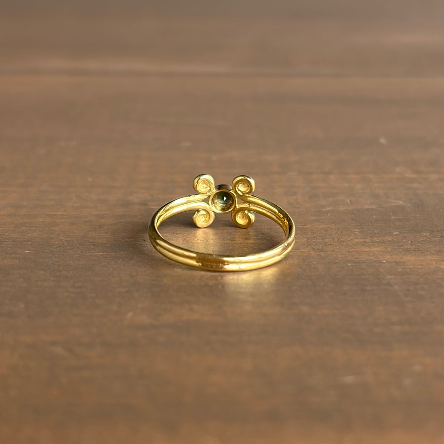 Green Tourmaline Scroll Ring