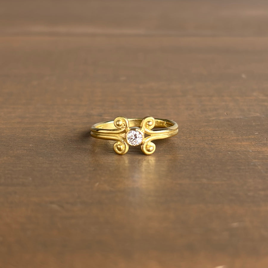 Diamond Scroll Ring