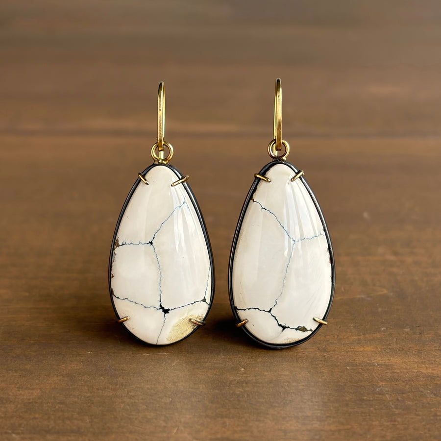 Large Ivory Creek Variscite Drop Earrings
