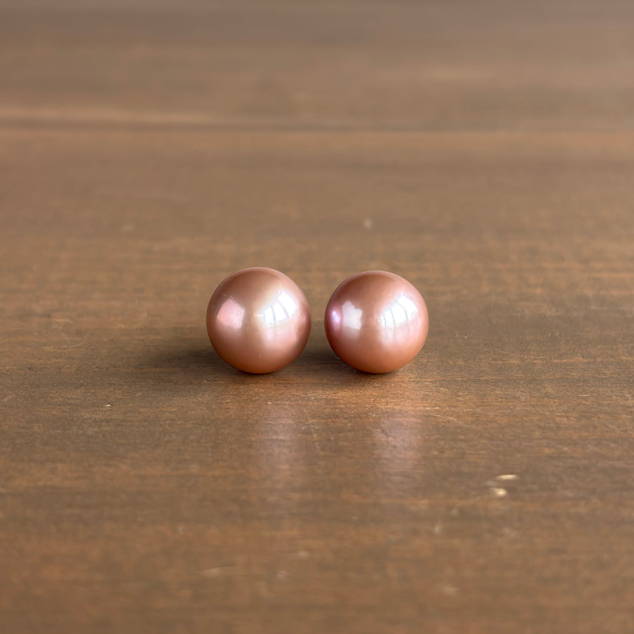 Pink Freshwater Pearl Stud Earrings
