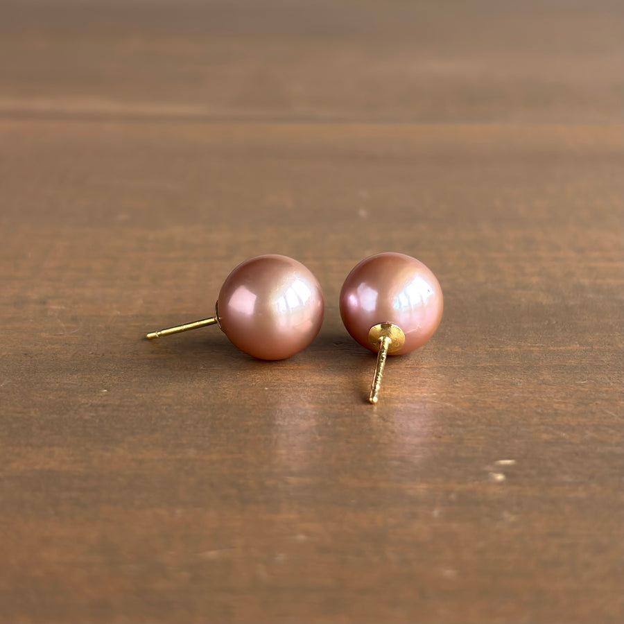 Pink Freshwater Pearl Stud Earrings