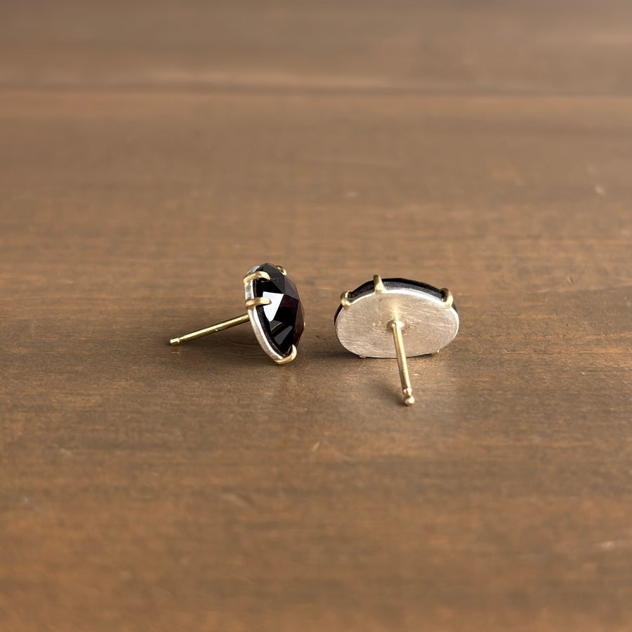 Plum Tourmaline Vanity Stud Earrings
