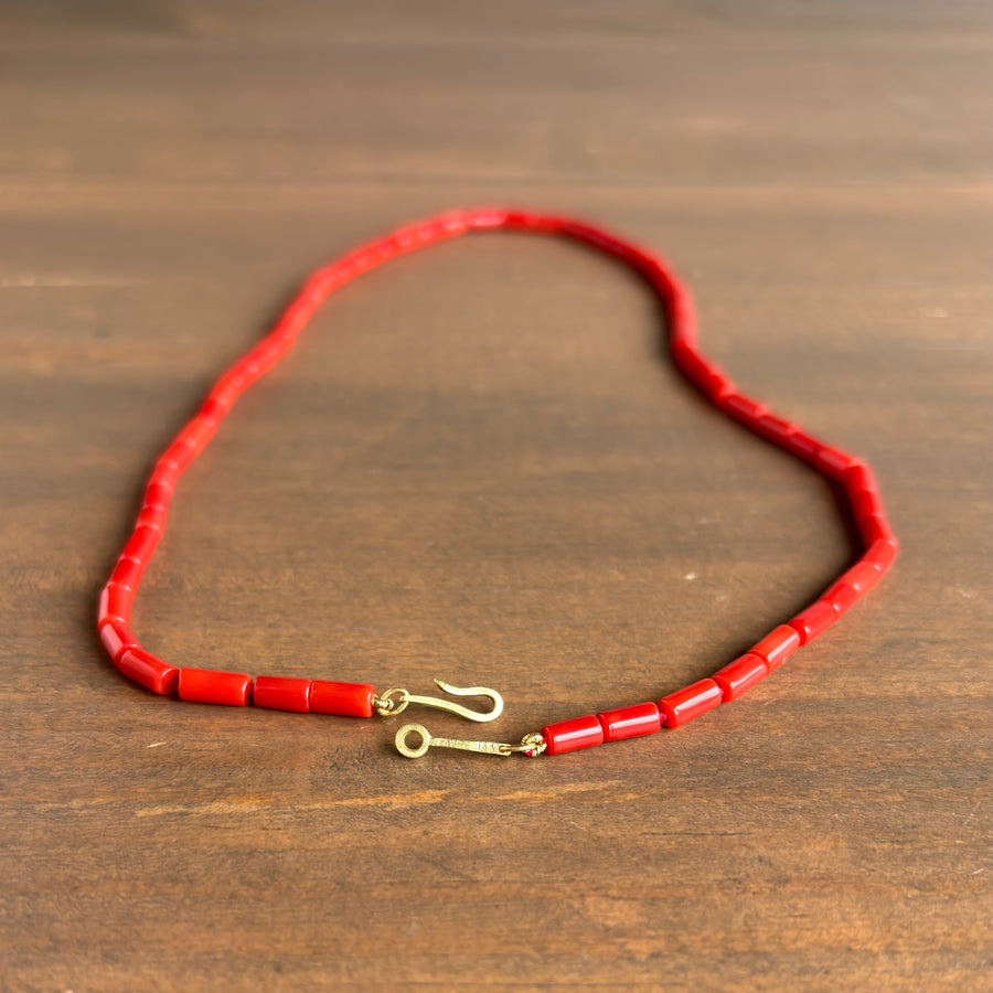 Red Coral Bead Necklace