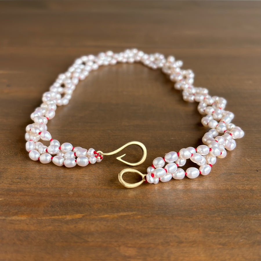 Frost Flowers Lace Pearl Ruthie B. Necklace