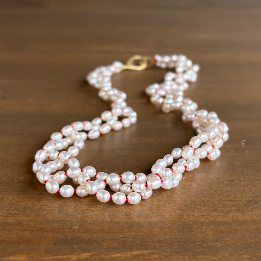 Frost Flowers Lace Pearl Ruthie B. Necklace