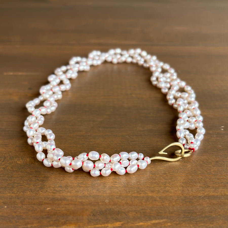 Frost Flowers Lace Pearl Ruthie B. Necklace