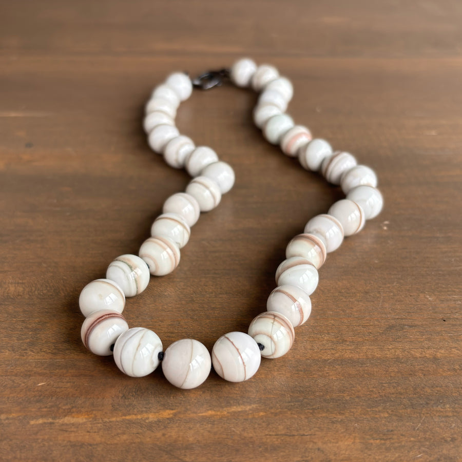 Saturn Chalcedony Beaded Necklace