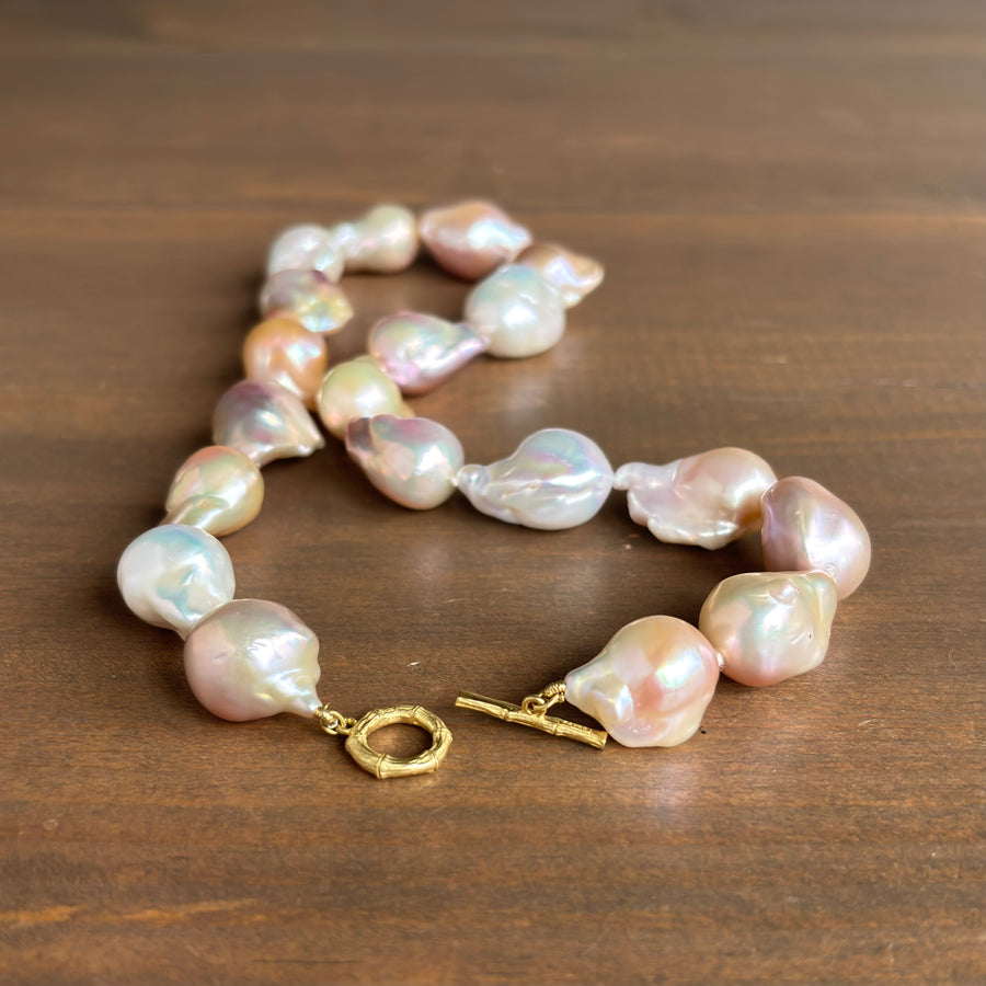 Baroque Pearls Pink Pearl Necklace Value Summer Necklace Natural