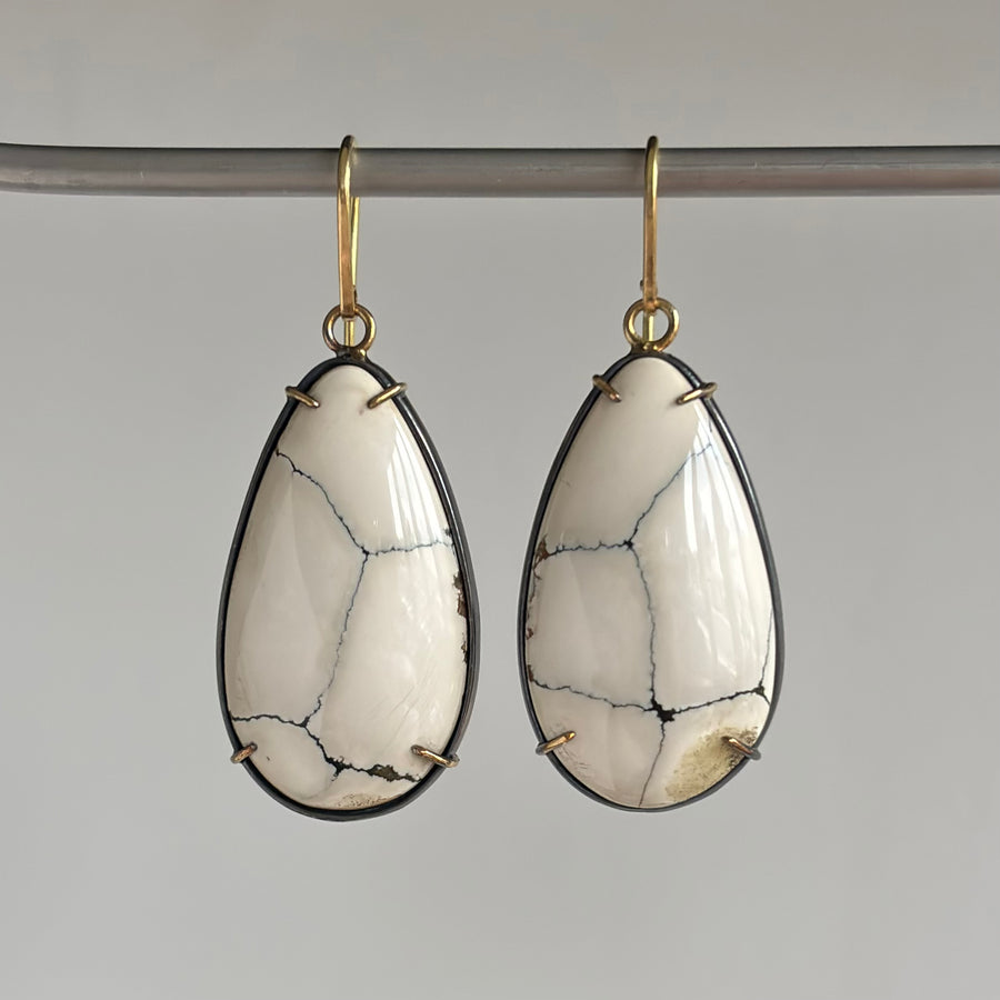 Large Ivory Creek Variscite Drop Earrings