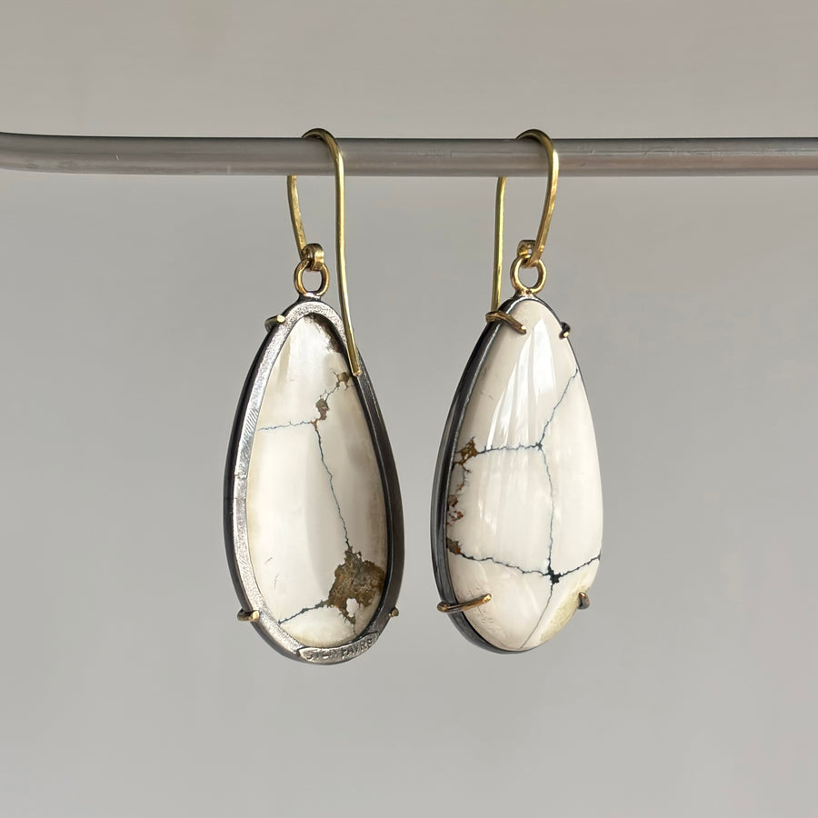 Large Ivory Creek Variscite Drop Earrings