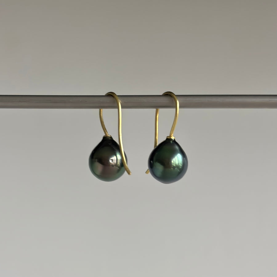Rainbow-Hued Tahitian Pearl Drop Earrings