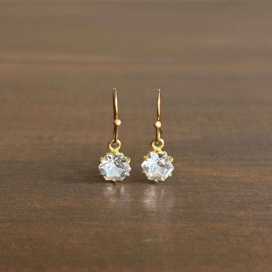 Rosanne Pugliese Mini Geometric White Topaz Earrings main image