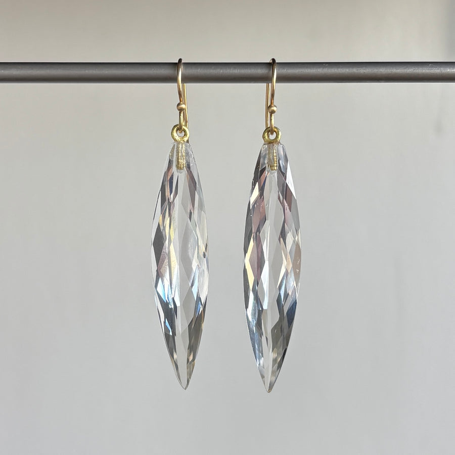 Rosanne Pugliese Rock Crystal Brancusi Earrings hanging view
