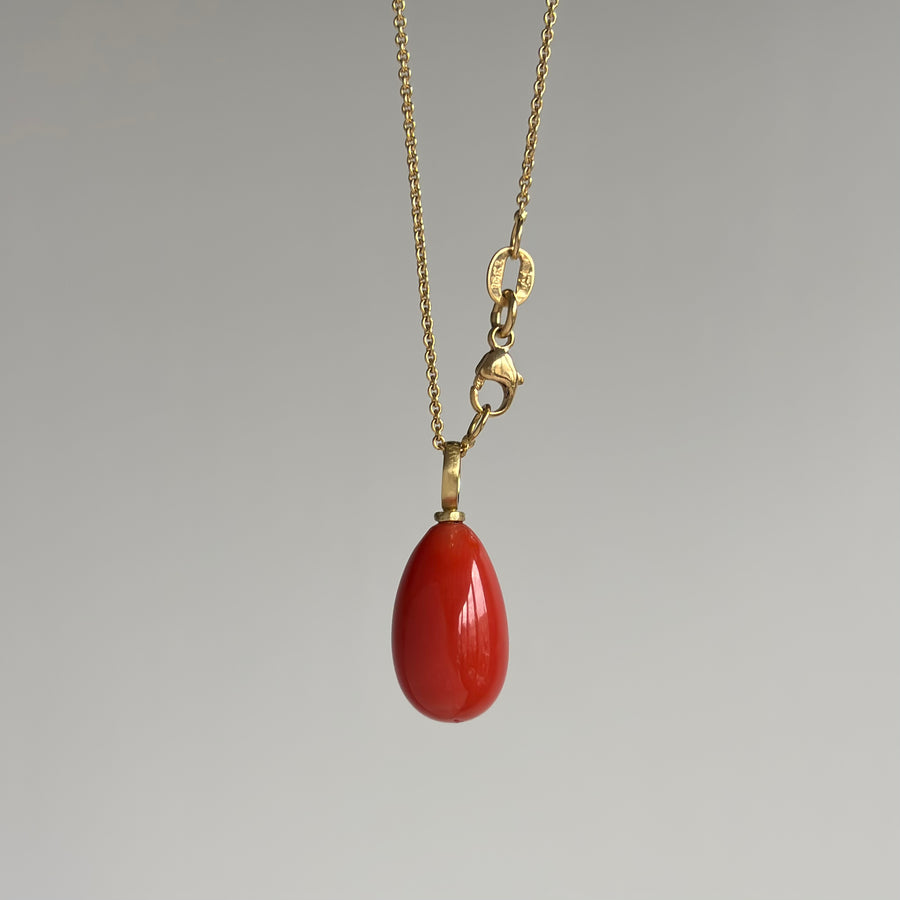 Red Coral Drop Pendant