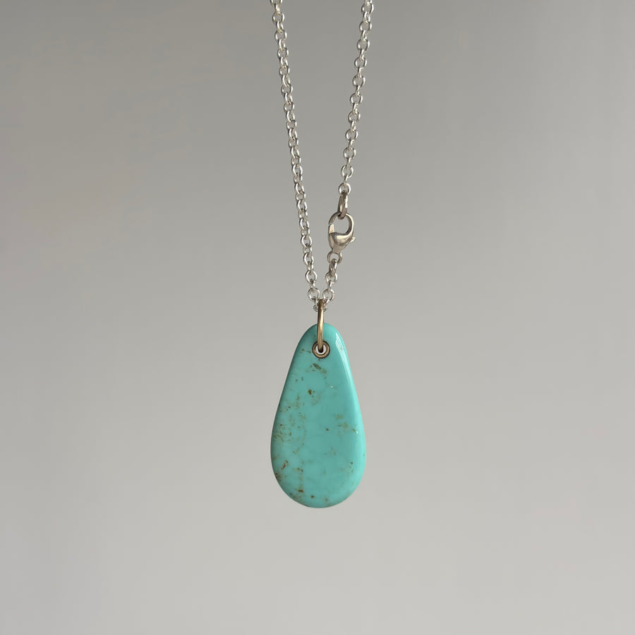 Guiding Hand Kingman Turquoise Scrimshaw Necklace