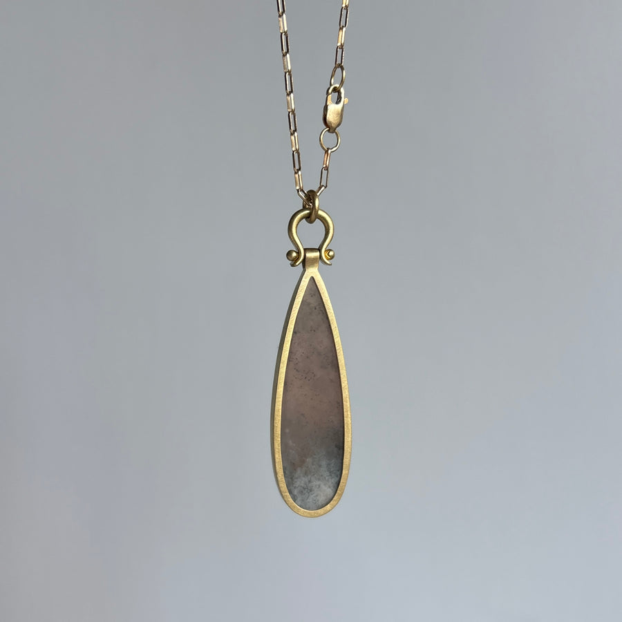 Pastel Watermelon Garnet Teardrop Pendant