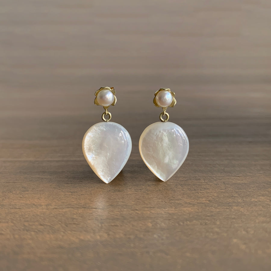 Mother of Pearl Petal Drop Earrings