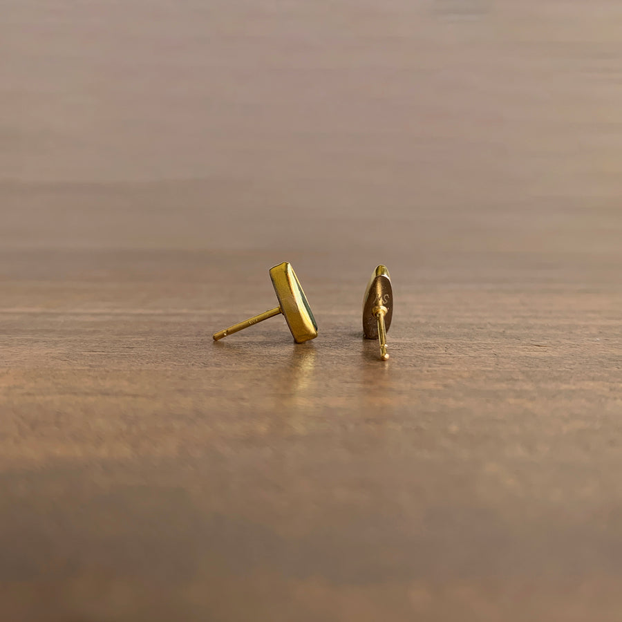 Small Tourmaline Drop Stud Earrings