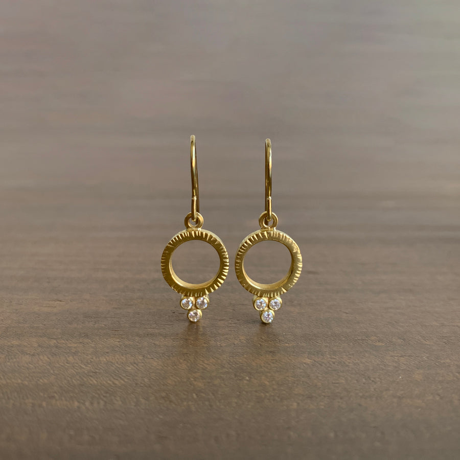 Circle Diamond Cluster Earrings