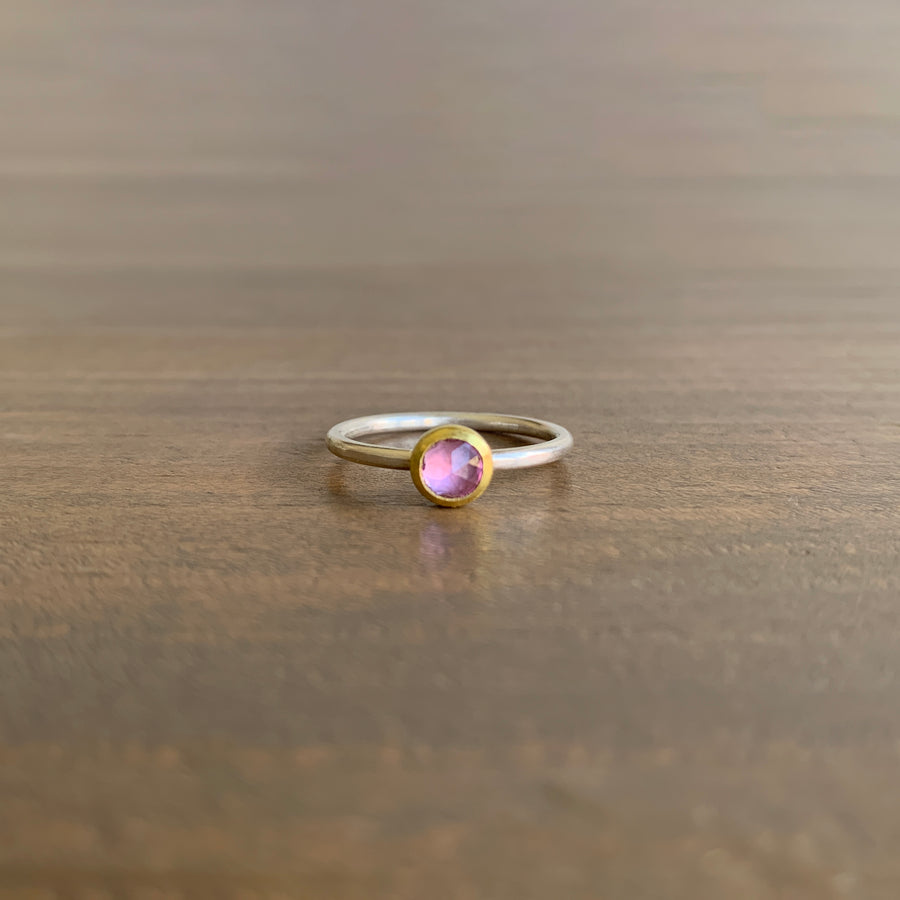 Rose Cut Pink Sapphire Ring