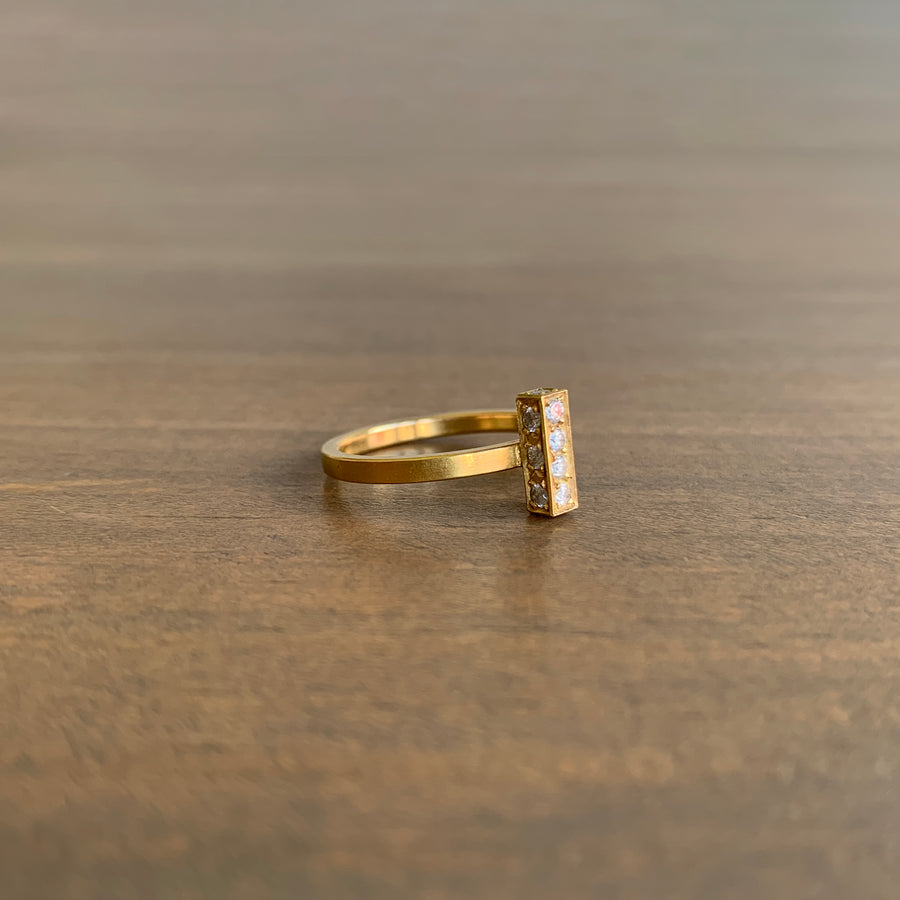 Five-Sided Diamond Bar Ring