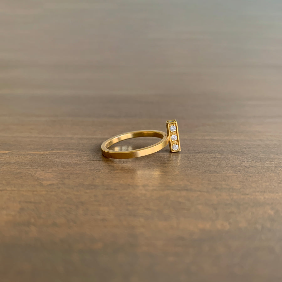 Five-Sided Diamond Bar Ring