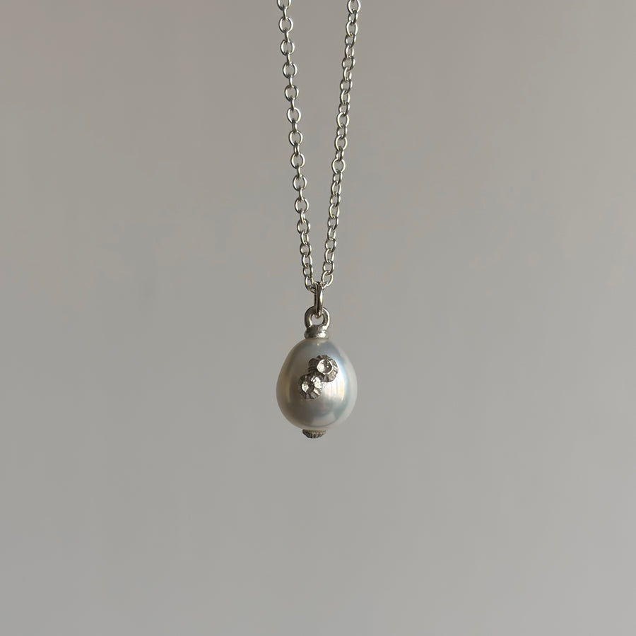 Damona's Glory Baroque Pearl Pendant with Barnacles