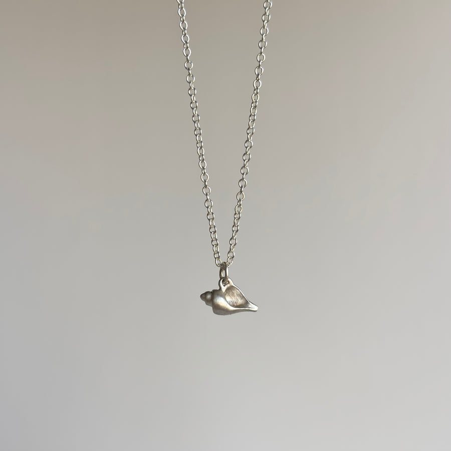 Tiny Silver Whelk Shell Ruthie B. Necklace