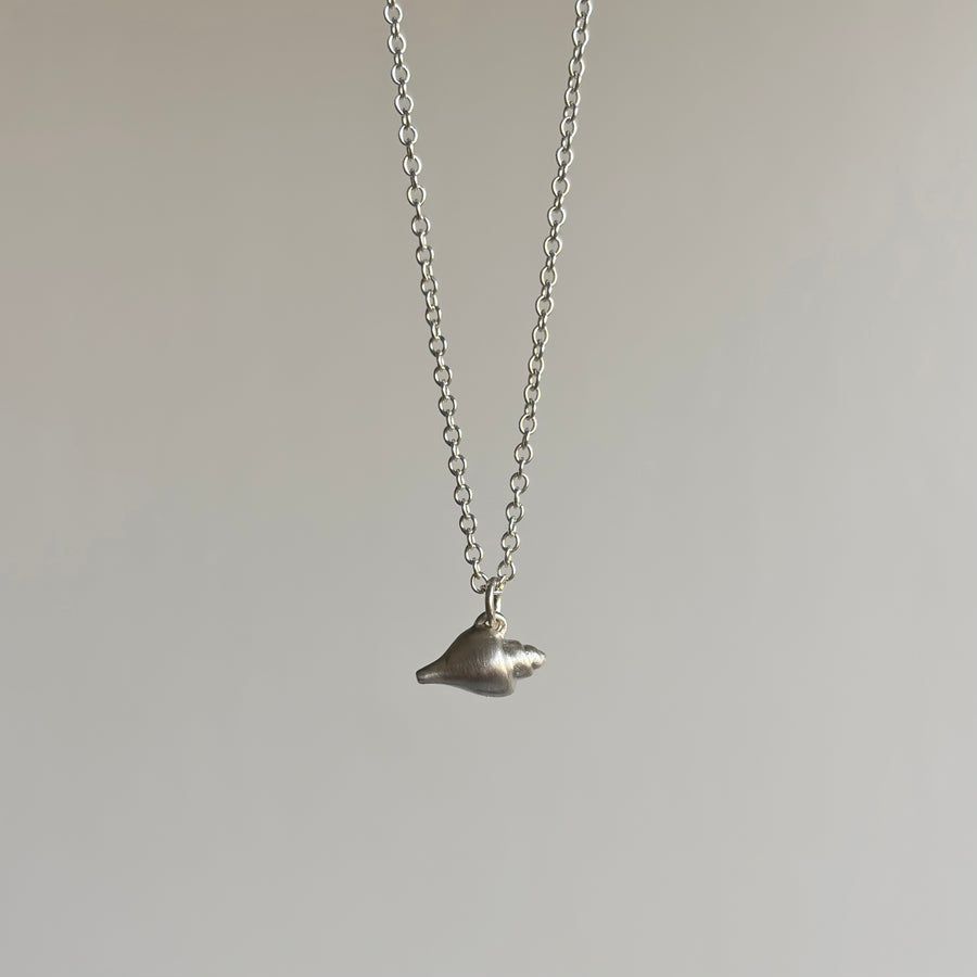 Tiny Silver Whelk Shell Ruthie B. Necklace
