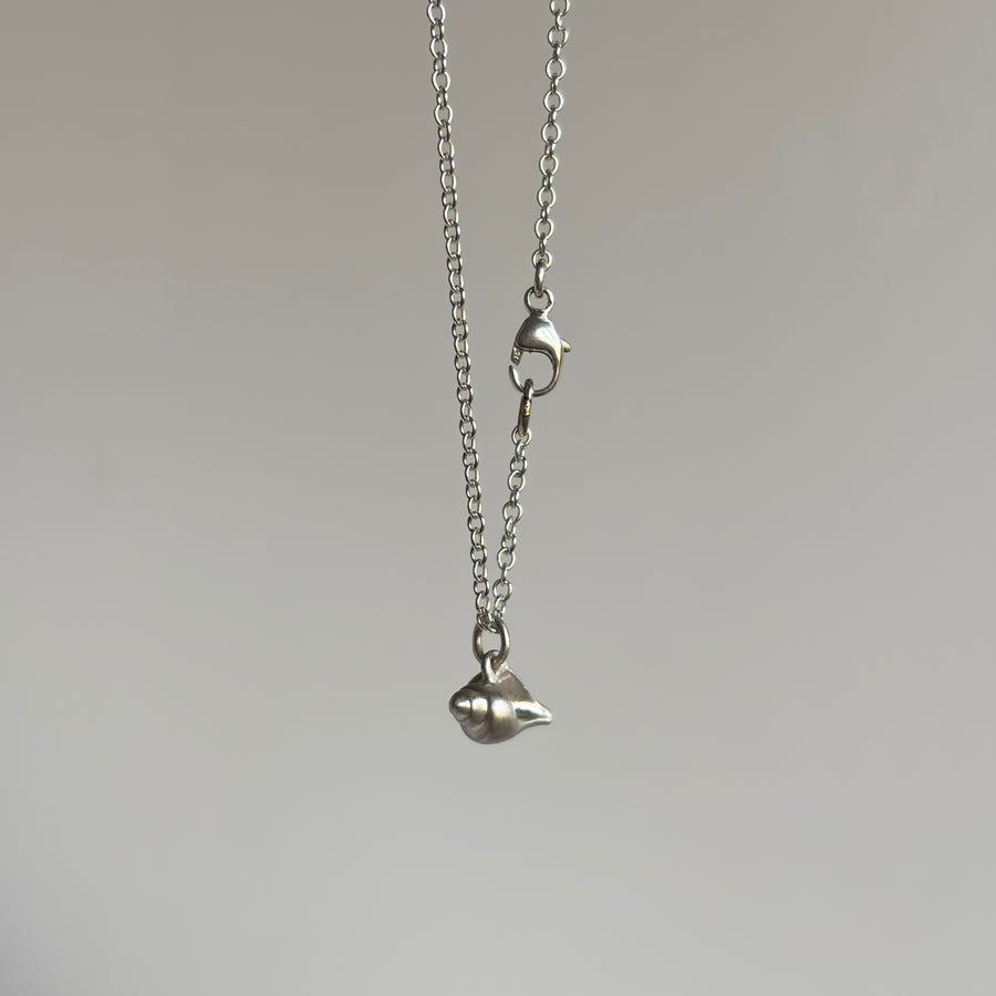 Tiny Silver Whelk Shell Ruthie B. Necklace