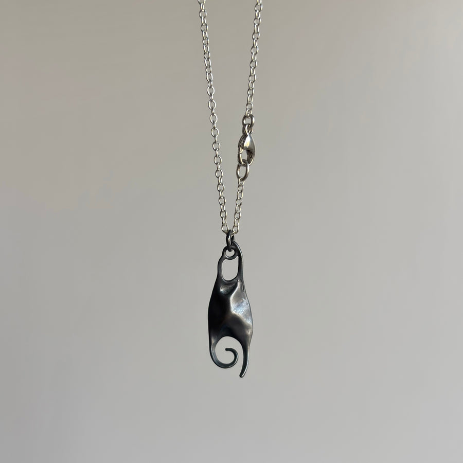 Little Silver Skate Egg Pendant