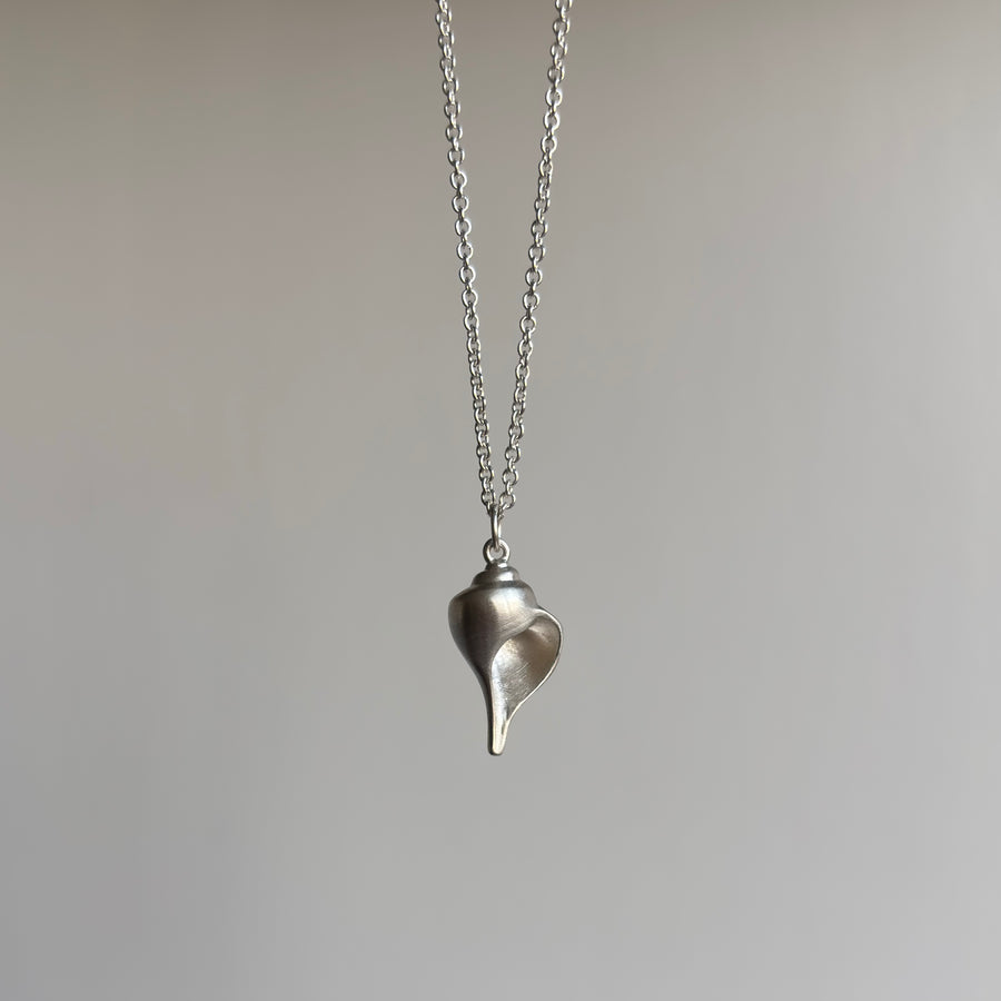 Little Silver Whelk Snail Shell Ruthie B. Necklace