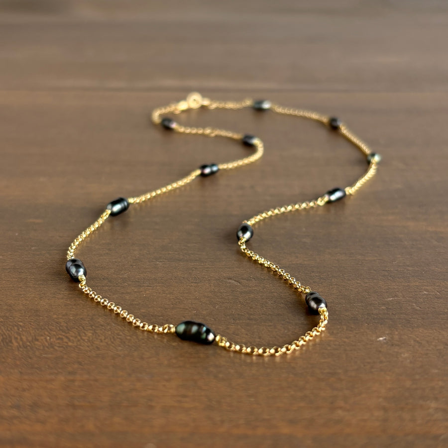 Tahitian Keshi Victorian Chain