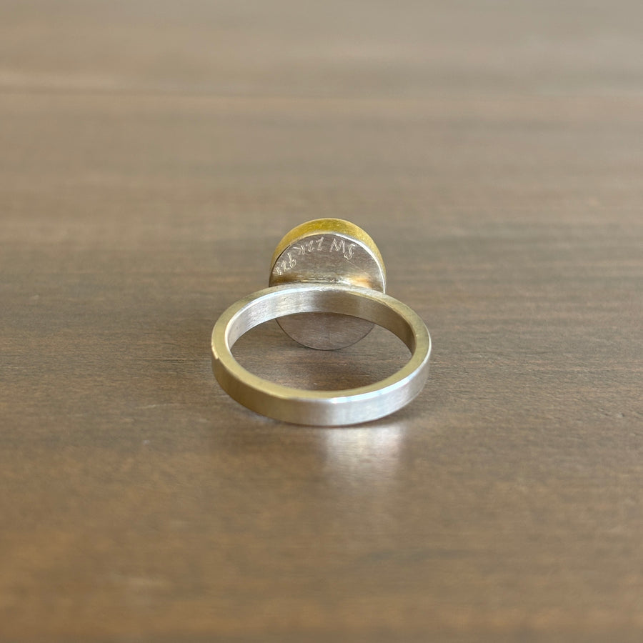 Oval Blue Tourmaline Cabochon Ring